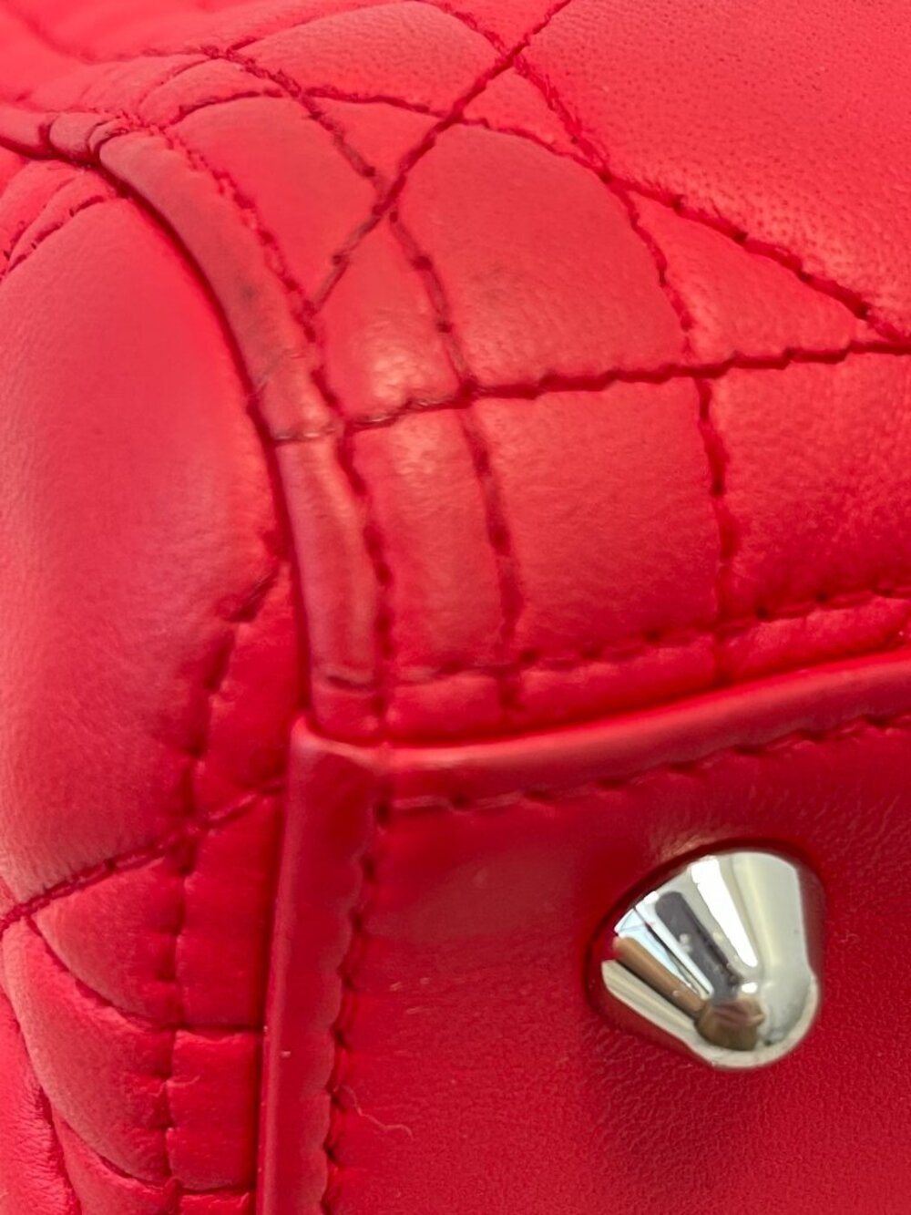 Dior Lady Dior in Red Lambskin - Large - Preowned - Picture 16 of 16